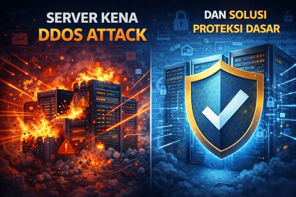 server kena DDoS attack dan solusi proteksi dasar