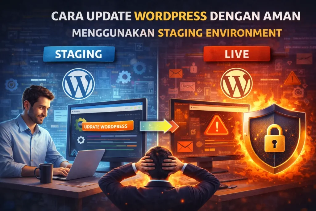 cara update WordPress dengan aman menggunakan staging environment