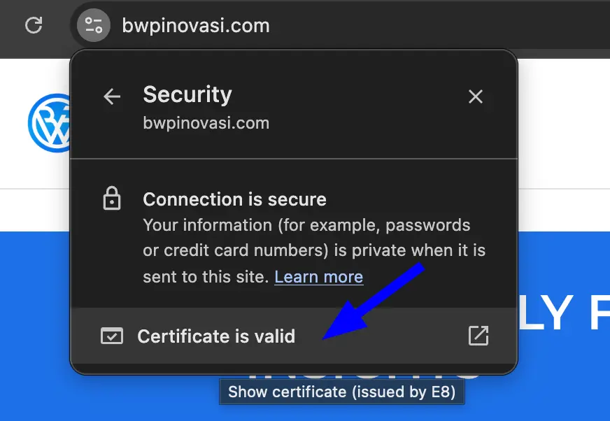 cara cek expired SSL dari Bworser