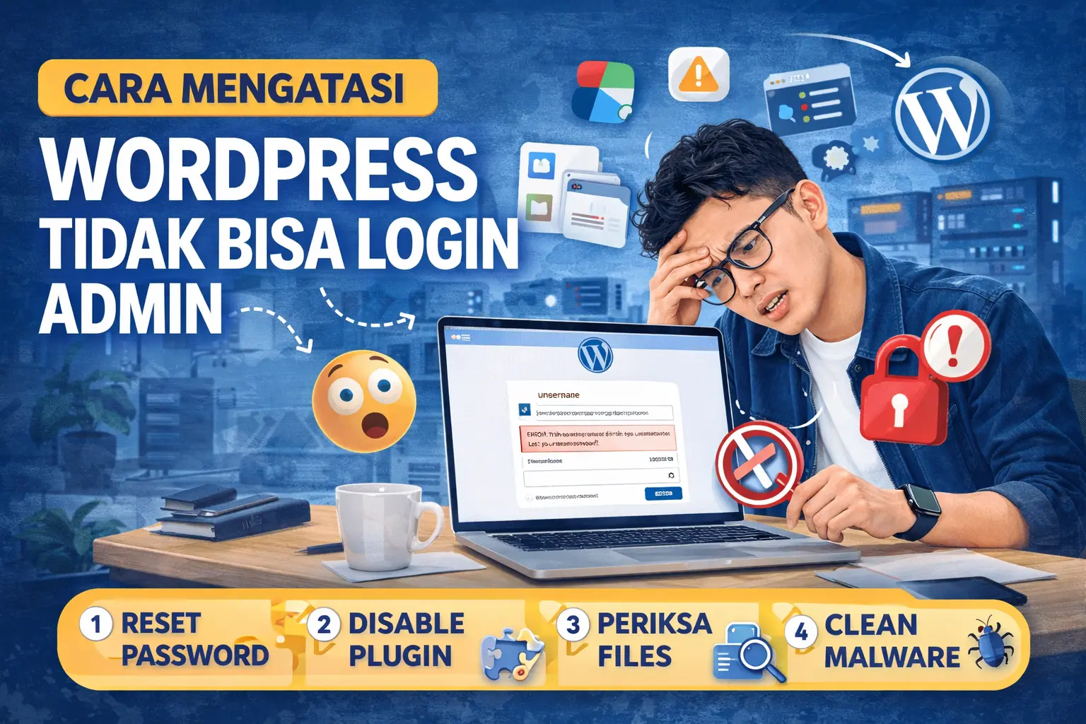 cara mengatasi wordpress tidak bisa login admin