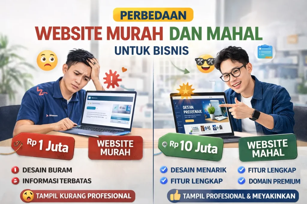 perbedaan website murah dan mahal untuk bisnis