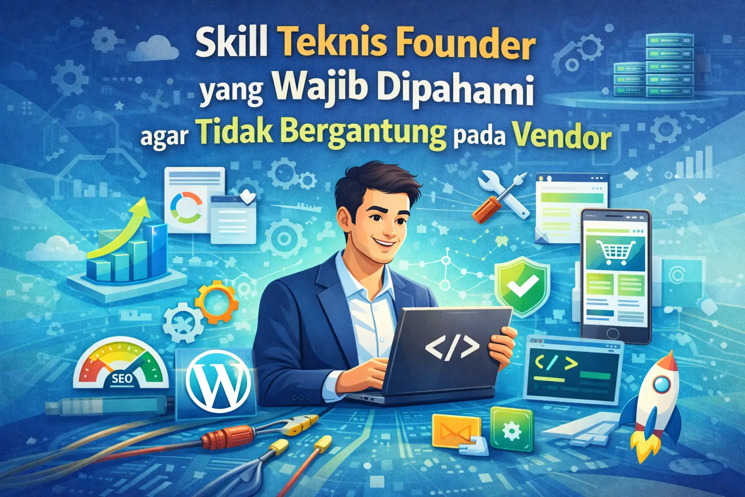 skill teknis founder yang wajib dipahami agar tidak bergantung pada vendor